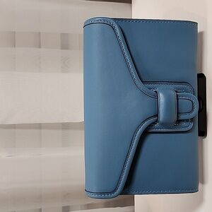 Coach Blue Leather Clutch Wallet